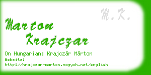 marton krajczar business card