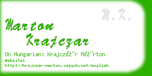 marton krajczar business card